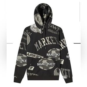 NWT Market Monogram Grayscale Black Graphic Hoodie Call My Lawyer S